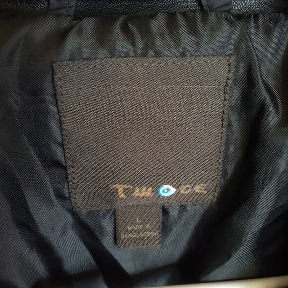 Twoce Black Quilted Insulated Jacket Snap Zip Pockets Womens Large - Picture 2 of 3